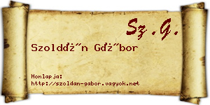 Szoldán Gábor névjegykártya